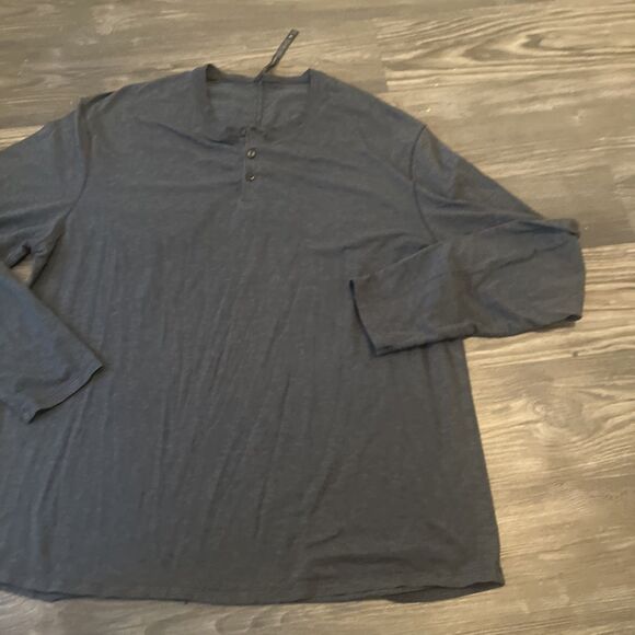 LULULEMON Men’s Soft Jersey Henley Long Sleeve Shirt Dark Grey Size 2XL - Picture 4 of 9